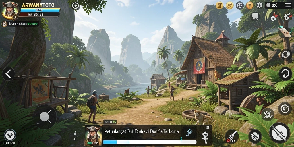 Tampilan gameplay yang memukau dari dunia terbuka ARWANATOTO.