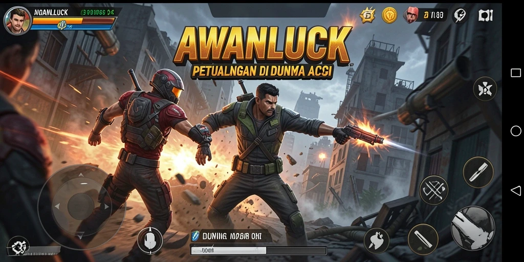Tangkapan layar menampilkan aksi memukau dalam AWANLUCK.