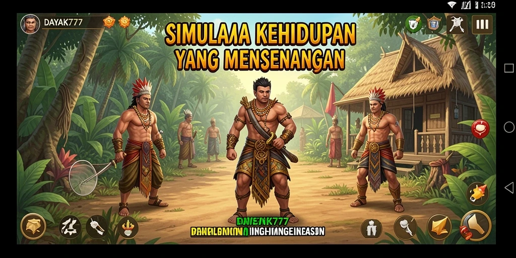 Tampilan gameplay <strong>DAYAK777</strong> yang menarik dengan interaksi karakter yang nyata.