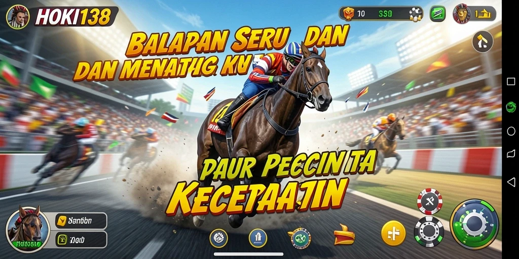 Tampilan gameplay HOKI138 dengan kendaraan racing yang beraksi di jalur balapan.