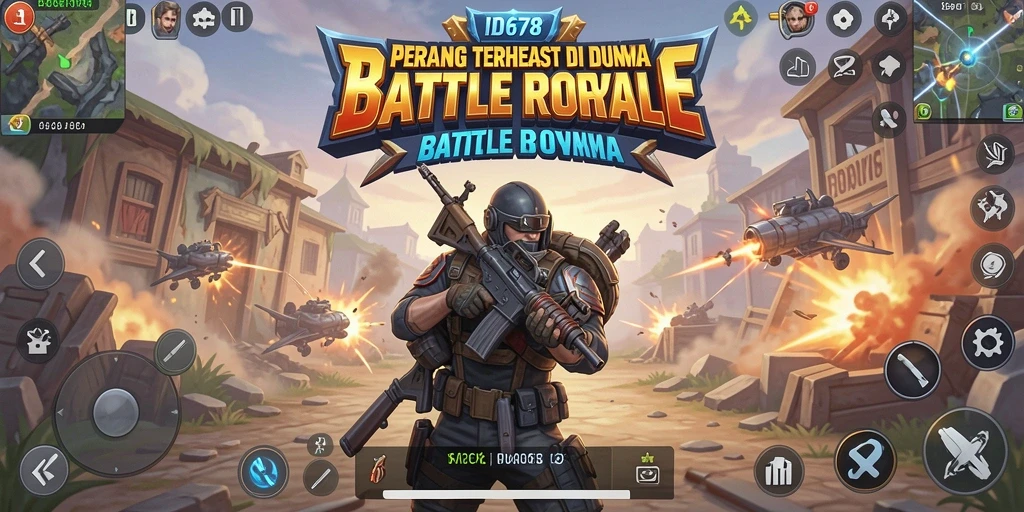 Gameplay mendebarkan dalam pertarungan Battle Royale di ID678.