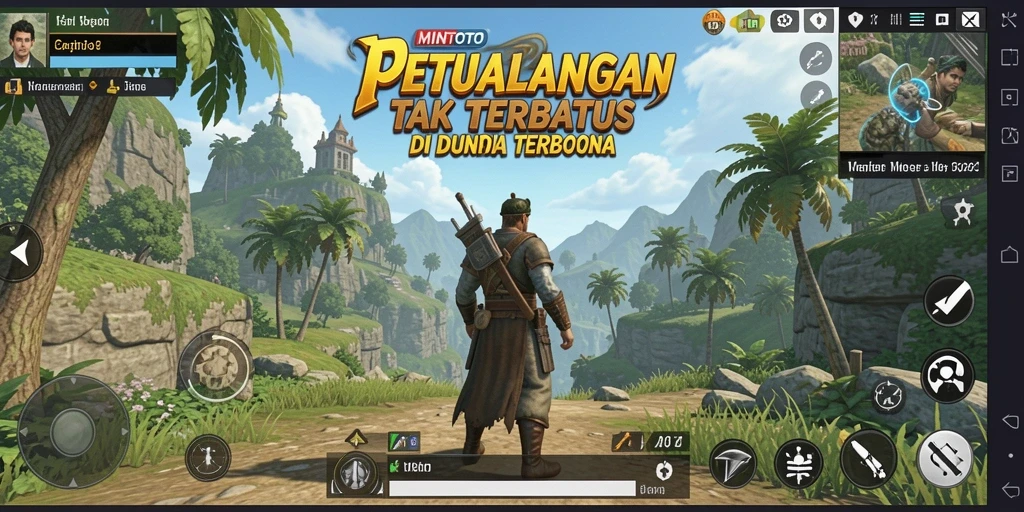 Gameplay MINTOTO menampilkan eksplorasi dunia yang luas dan penuh petualangan.