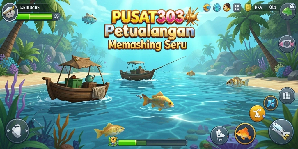 Tampilan seru dalam PUSAT303 saat menangkap ikan di danau yang indah.