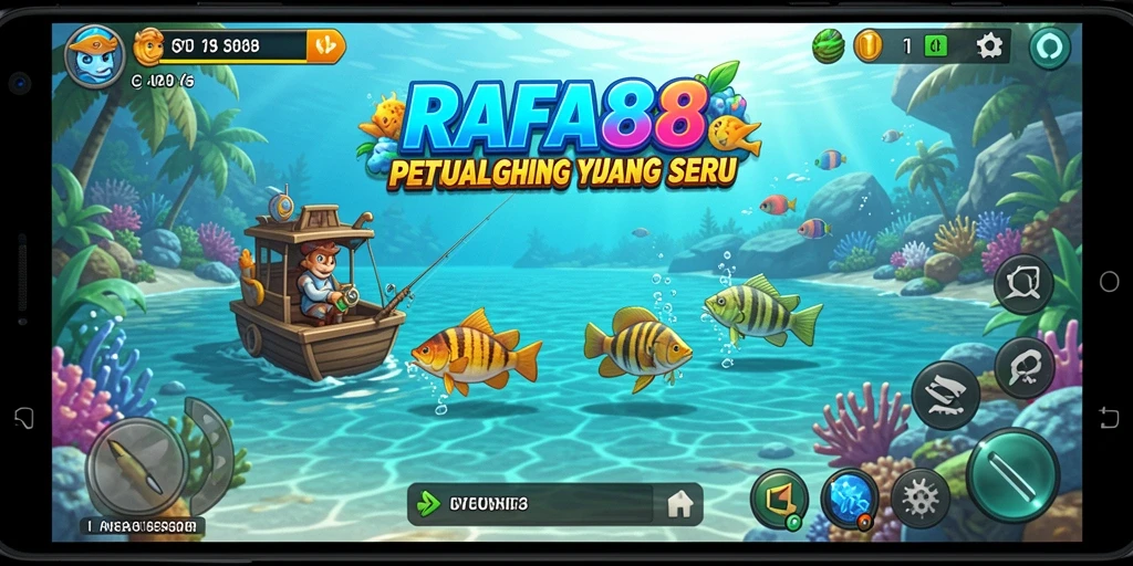 Screenshot gameplay RAFA88 menunjukkan aksi memancing yang mendebarkan.