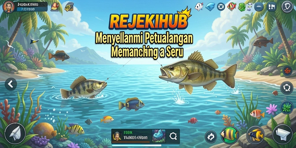 Gameplay seru REJEKIHUB dengan suasana memancing yang realistis.