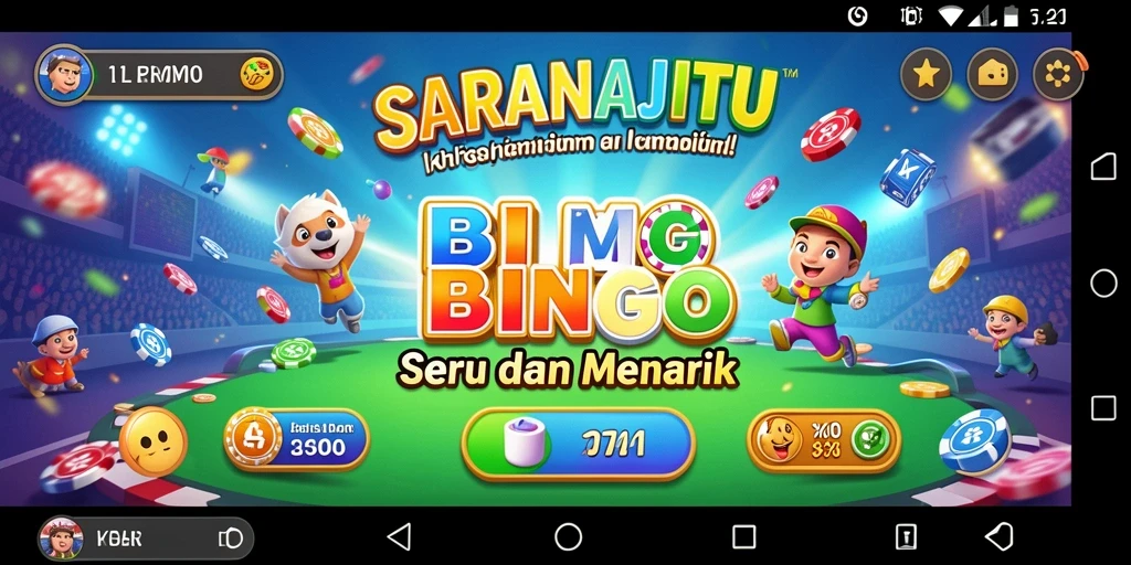 Tangkapan layar gameplay SARANAJITU menampilkan momen seru bermain Bingo.